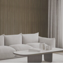 Lattenwand Smal van 100% PET-vilt in houtlook - Donker eiken